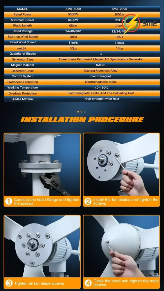 2KW 5KW Horizontal Axis Wind Turbine 12V 24V 48V 96V Wind Generator CE Certified Free Energy Low Speed Off Grid for