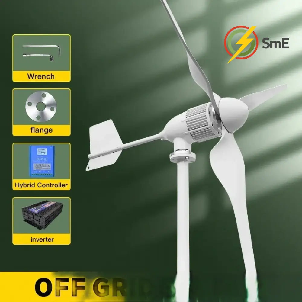 2KW 5KW Horizontal Axis Wind Turbine 12V 24V 48V 96V Wind Generator CE Certified Free Energy Low Speed Off Grid for