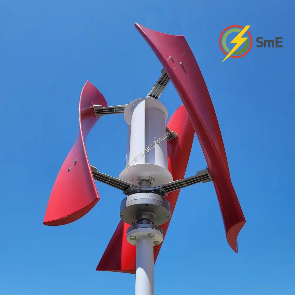 5000W 6000W Vertical Wind Turbine 12V 24V 48V Small Windmill Free Energy Wind Generator for 110V or 220V Household Farm