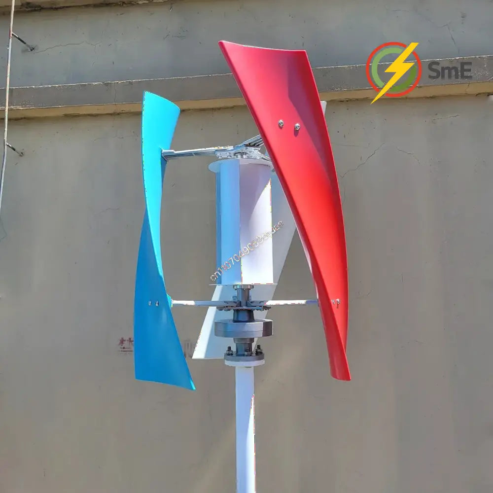 5000W 6000W Vertical Wind Turbine 12V 24V 48V Small Windmill Free Energy Wind Generator for 110V or 220V Household Farm