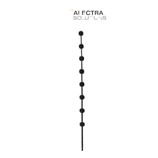 8 Line Round Bar Black