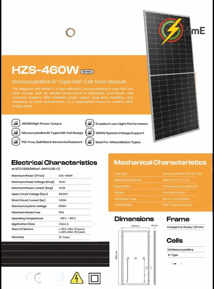 5KW MPPT Growatt Dyness 5.12 Lithium Battery Combo Backup Power Kit 6x Solar 460w Solar Panels Mono