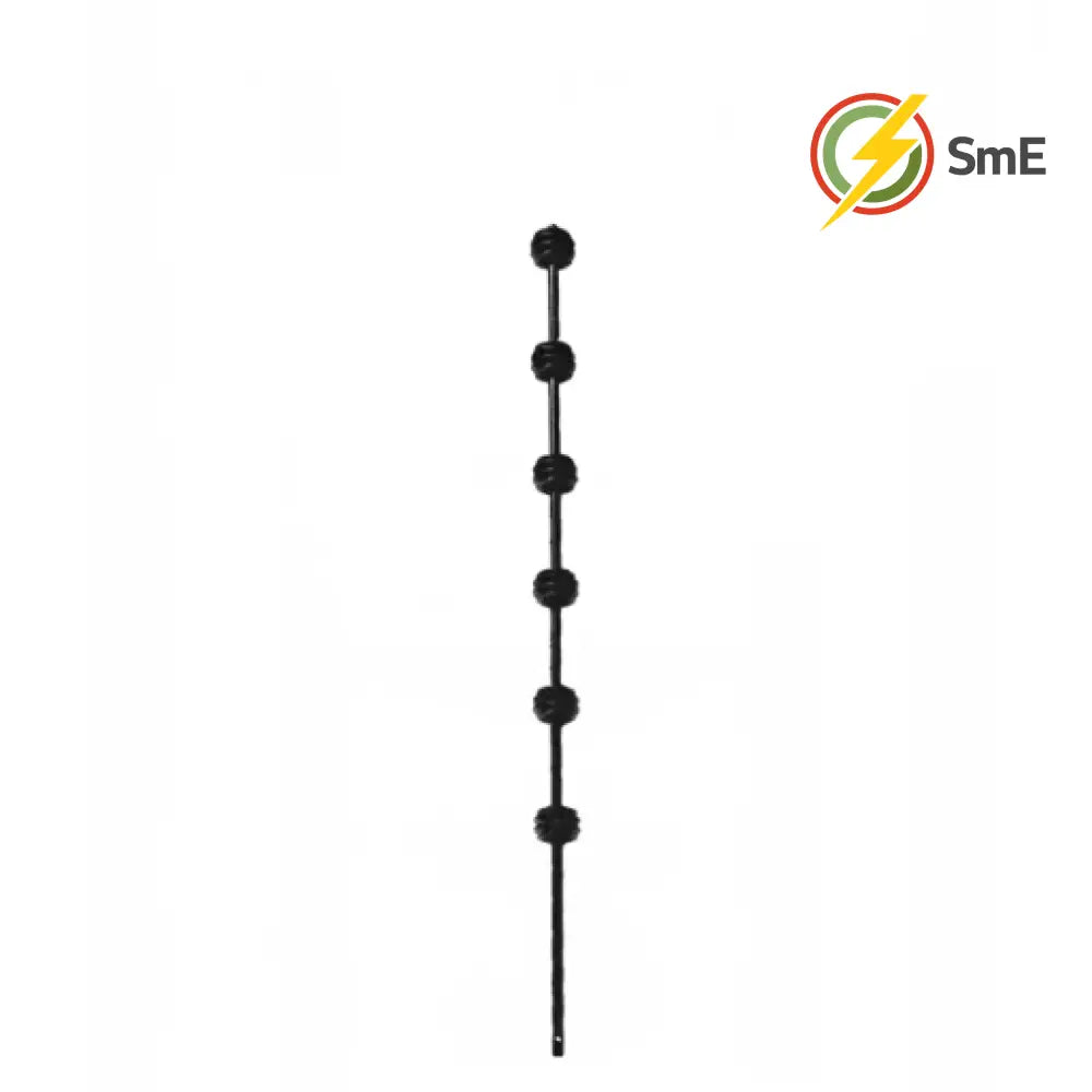 6 Line Round Bar Black