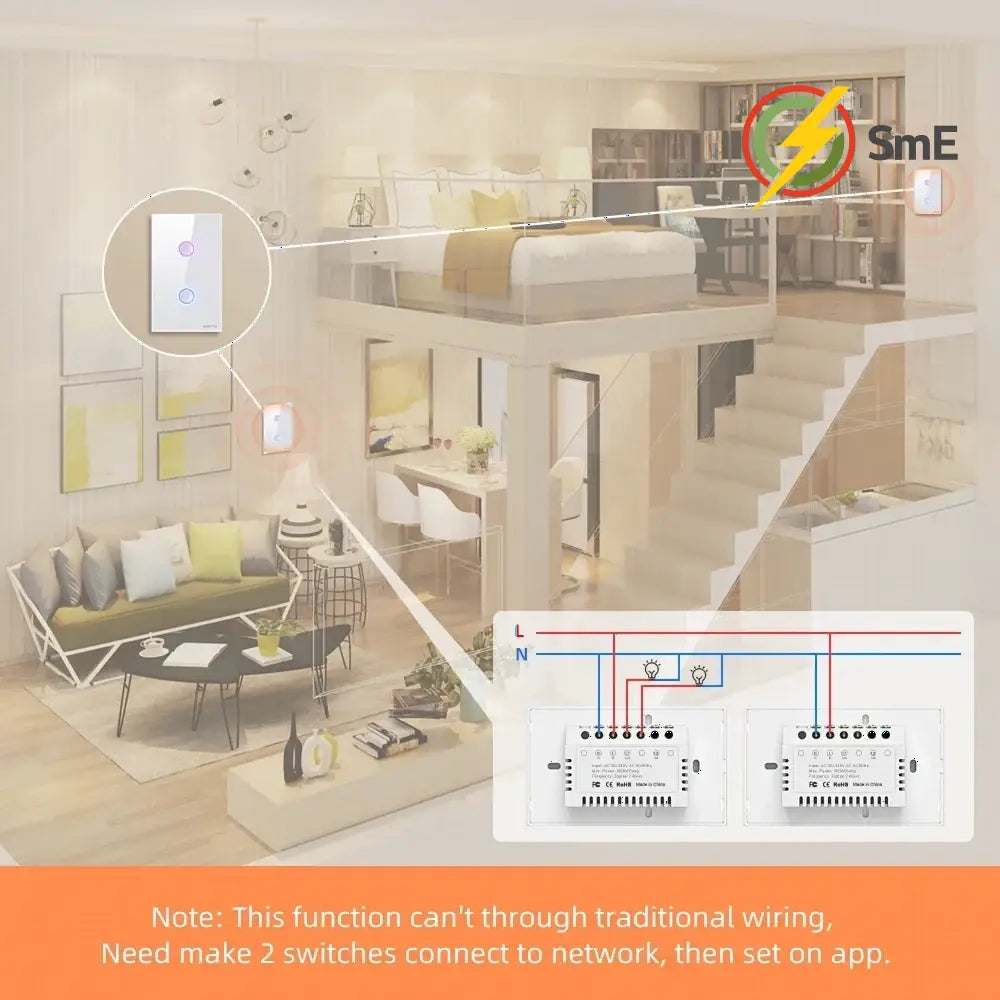 AVATTO Smart Zigbee Touch Groove Light Switch 220V Waterproof Smart Life APP Remote Control Works With Tuya Alexa