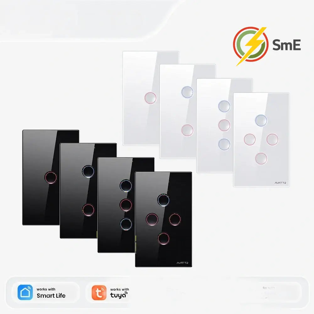 AVATTO Smart Zigbee Touch Groove Light Switch 220V Waterproof Smart Life APP Remote Control Works With Tuya Alexa