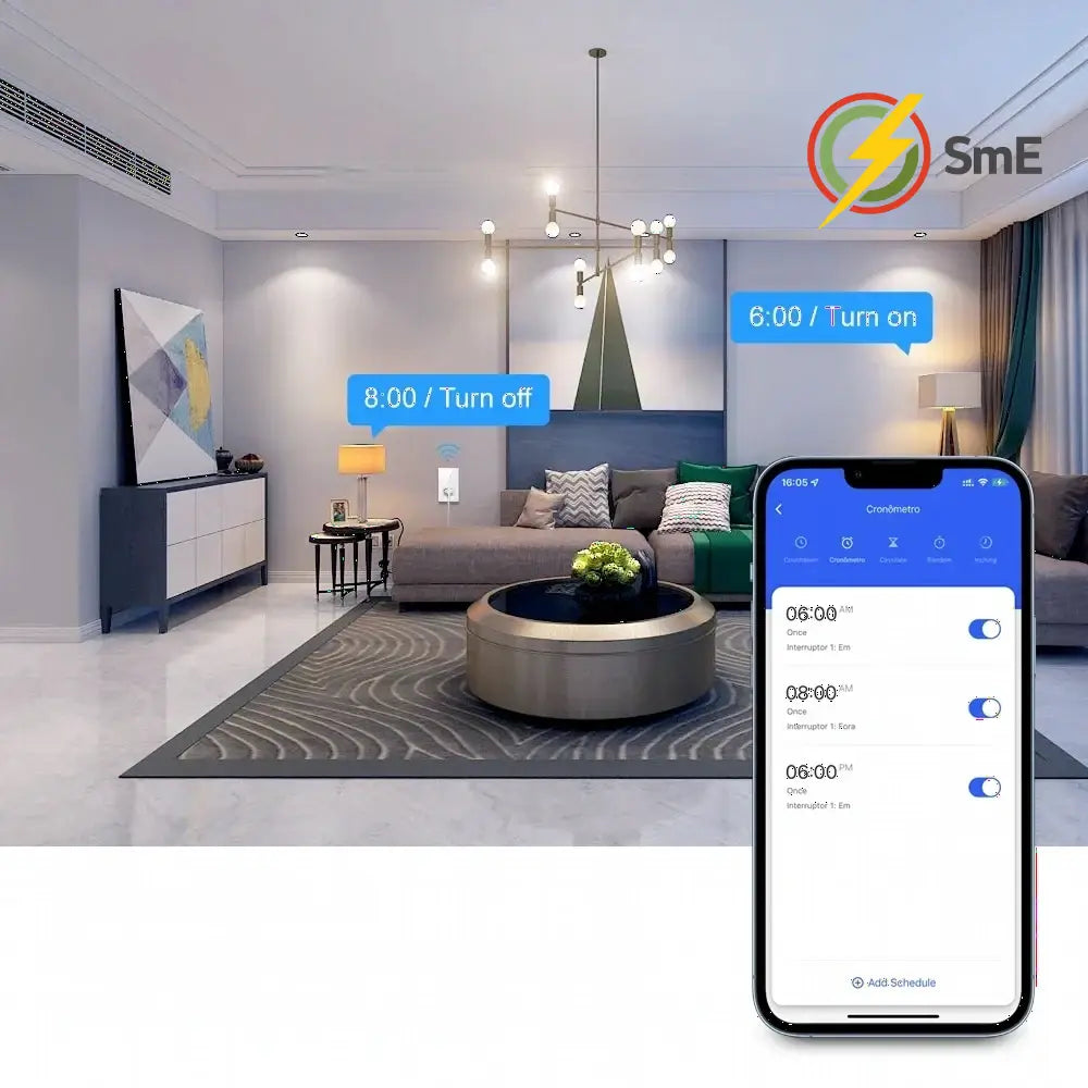 AVATTO Tuya WiFi Smart Light Switch with Socket,Brazil Stand 16A Touch Button Wall Switch,Work for Alexa Google Home