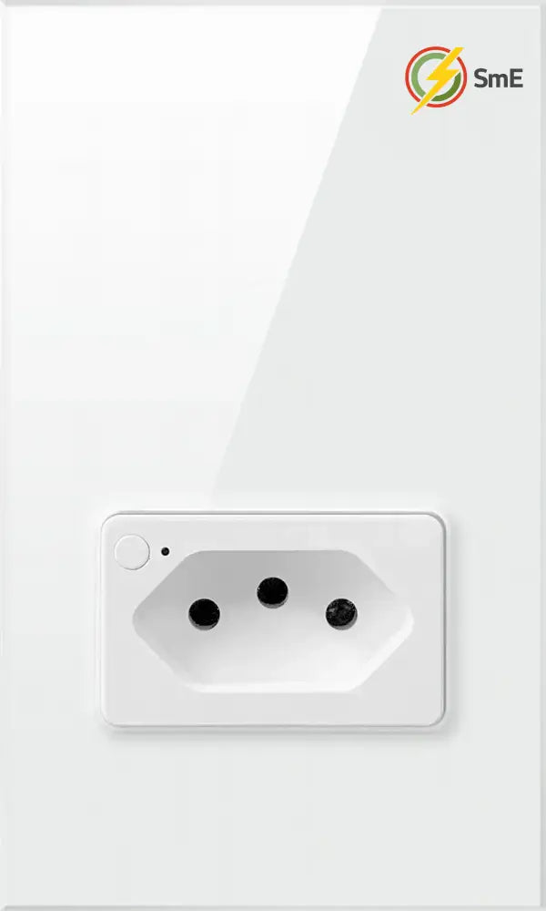 AVATTO Tuya WiFi Smart Light Switch with Socket,Brazil Stand 16A Touch Button Wall Switch,Work for Alexa Google Home