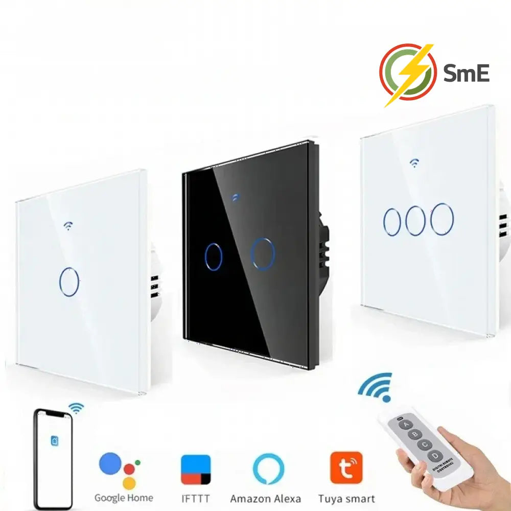 AXUS EU WiFi Smart Light Switches Touch Switch RF433 No Neutral Wire Smart Home Life Tuya App Control Support Alexa