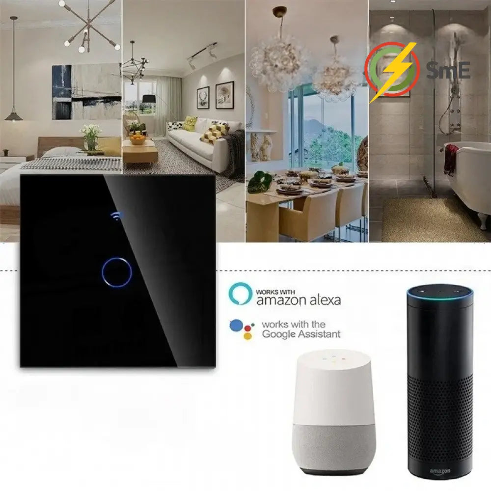 AXUS EU WiFi Smart Light Switches Touch Switch RF433 No Neutral Wire Smart Home Life Tuya App Control Support Alexa