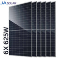 JA 620W Tier 1 Bifacial Mono Solar Panel (JAM66D45-620/LB) 6X PACK