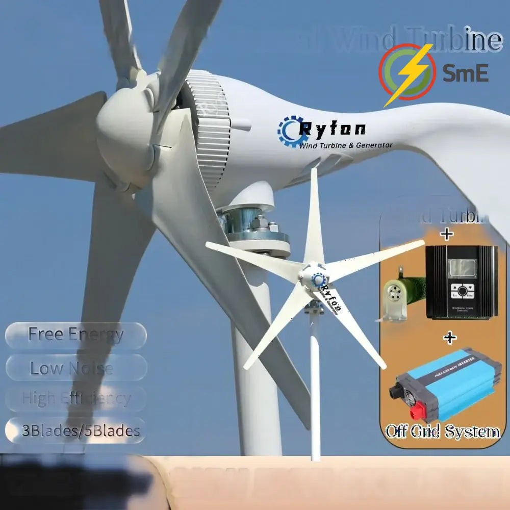 CE Premium Material 5000W 8KW Horizontal Axis Wind Turbine Permanent Magnet Generator 48V 3Phase Alternator For Camping
