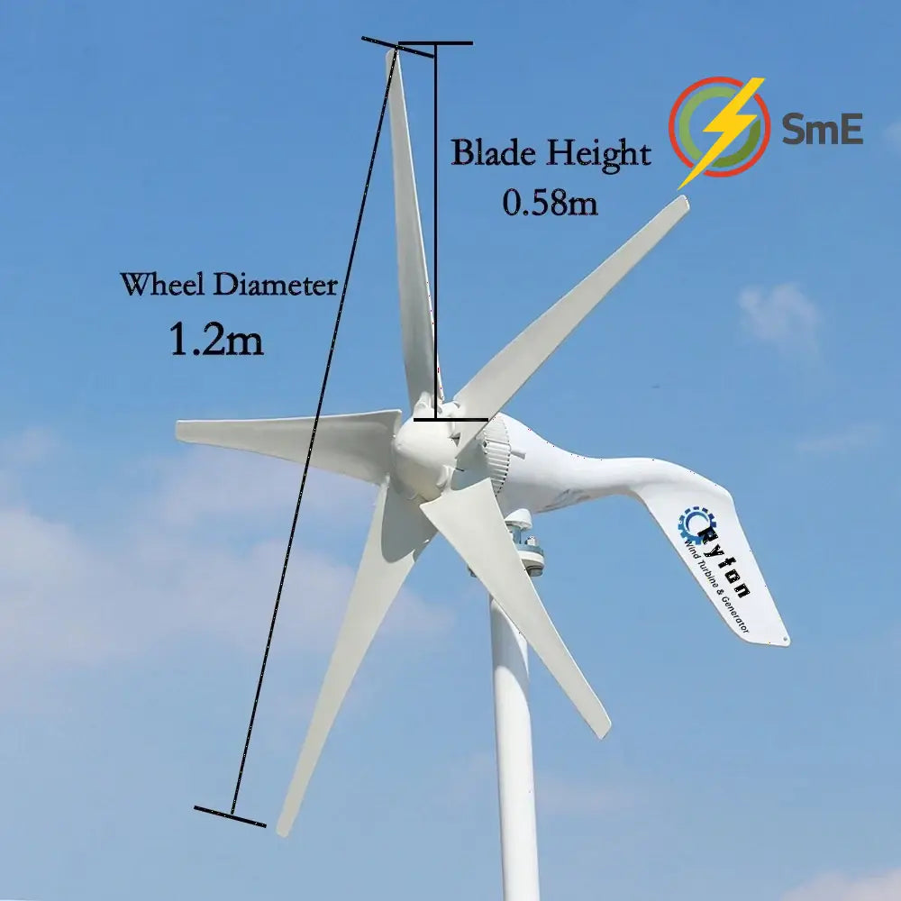 CE Premium Material 5000W 8KW Horizontal Axis Wind Turbine Permanent Magnet Generator 48V 3Phase Alternator For Camping