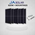 6 x JA SOLAR 620W PANELS + MOUNTINGS [TILE/IBR/CORRUGATED ROOF]