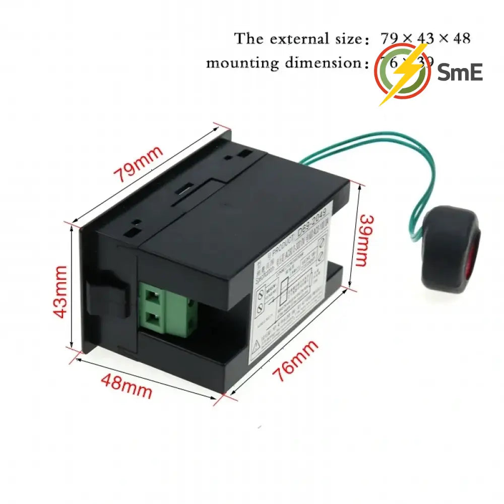 High quality d69-2049 hd color liquid crystal active power meter digital display ac voltmeter ammeter.