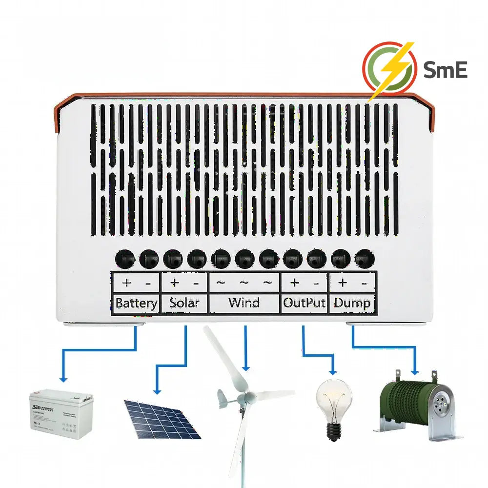 Hybrid Controller 6000W 12V 24V 48V Auto Boost Charger Wind Turbine Generator Solar Panel With Dump Load Hybrid System
