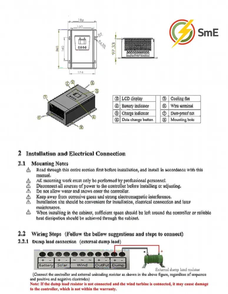Hybrid Controller 6000W 12V 24V 48V Auto Boost Charger Wind Turbine Generator Solar Panel With Dump Load Hybrid System
