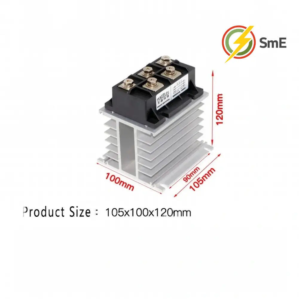 MDS 200A 3-Phase Diode Rectifier Bridge 60A 100A 150A Amp 1600V Bridge Rectifier With Heat Sink Base For Wind Turbine