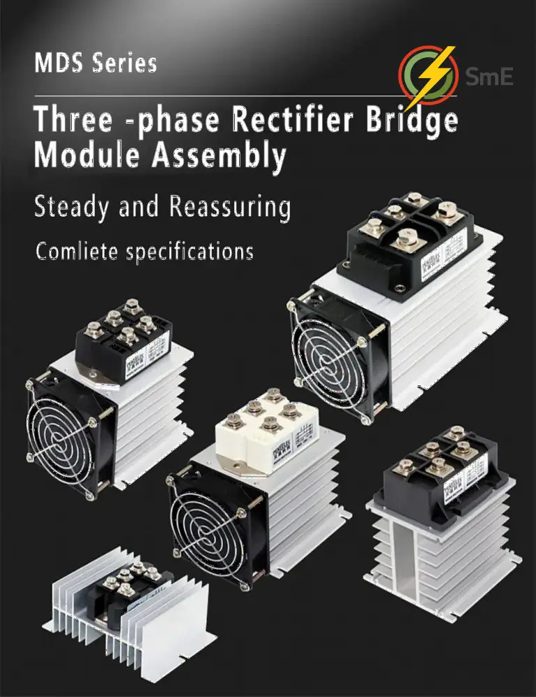 MDS 200A 3-Phase Diode Rectifier Bridge 60A 100A 150A Amp 1600V Bridge Rectifier With Heat Sink Base For Wind Turbine
