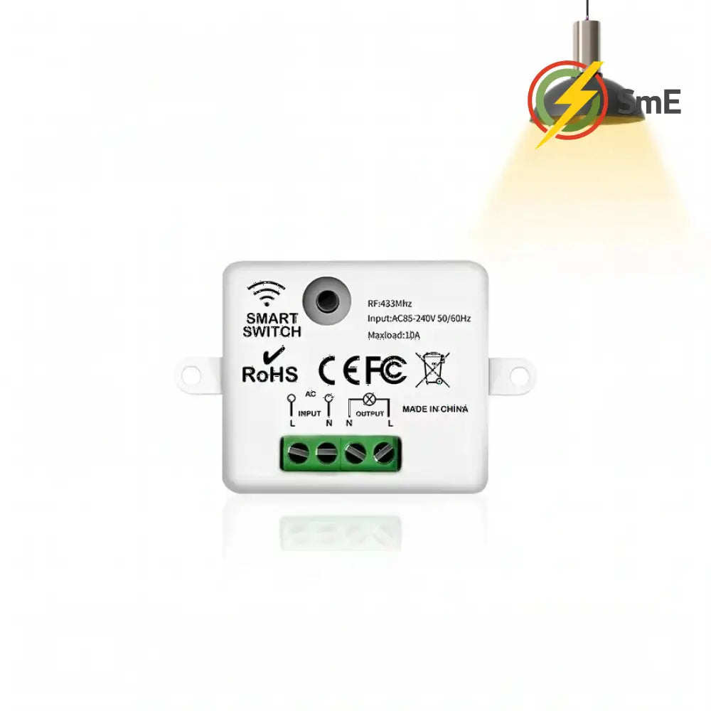 RF 433MHz Wireless 10A Relay Receiver Remote Control Light Switch 220V 110V Mini Round Button Wall Panel Switch For LED