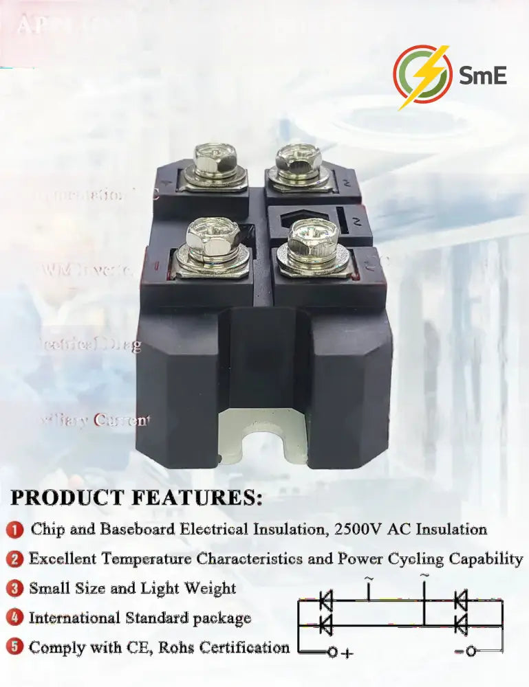Single Phase Rectifier Bridge Module AC to DC MDQ100A 12V 24V 36V 48V 60V 220V 1000V 1200V 1600V