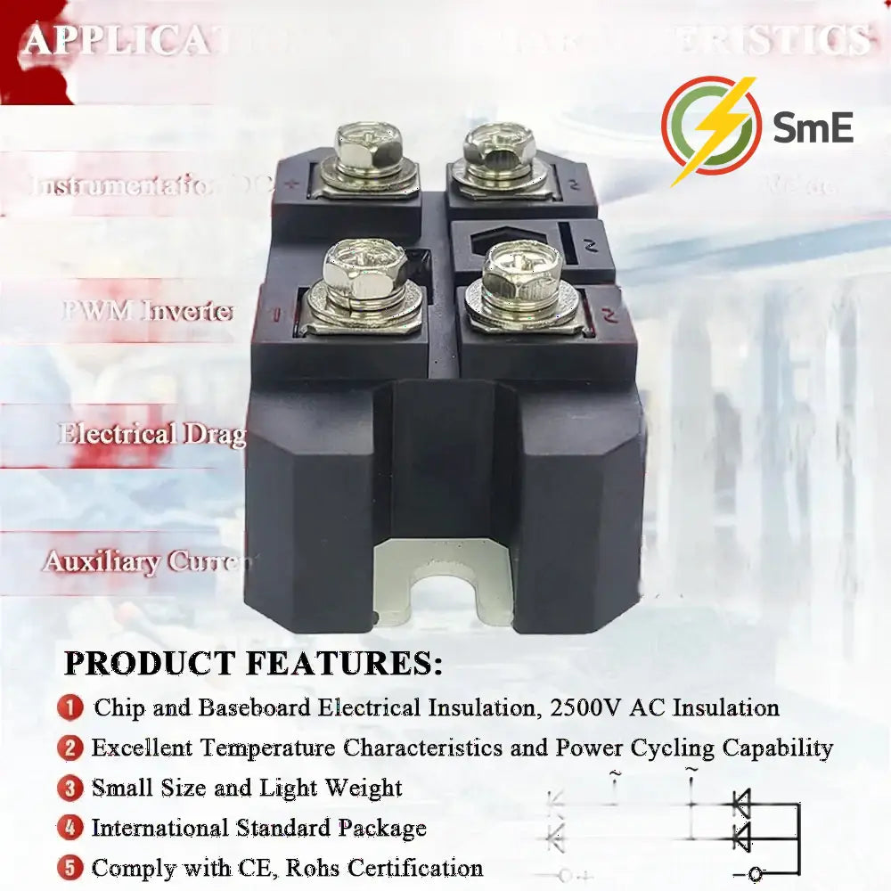 Single Phase Rectifier Bridge Module AC to DC MDQ100A 12V 24V 36V 48V 60V 220V 1000V 1200V 1600V