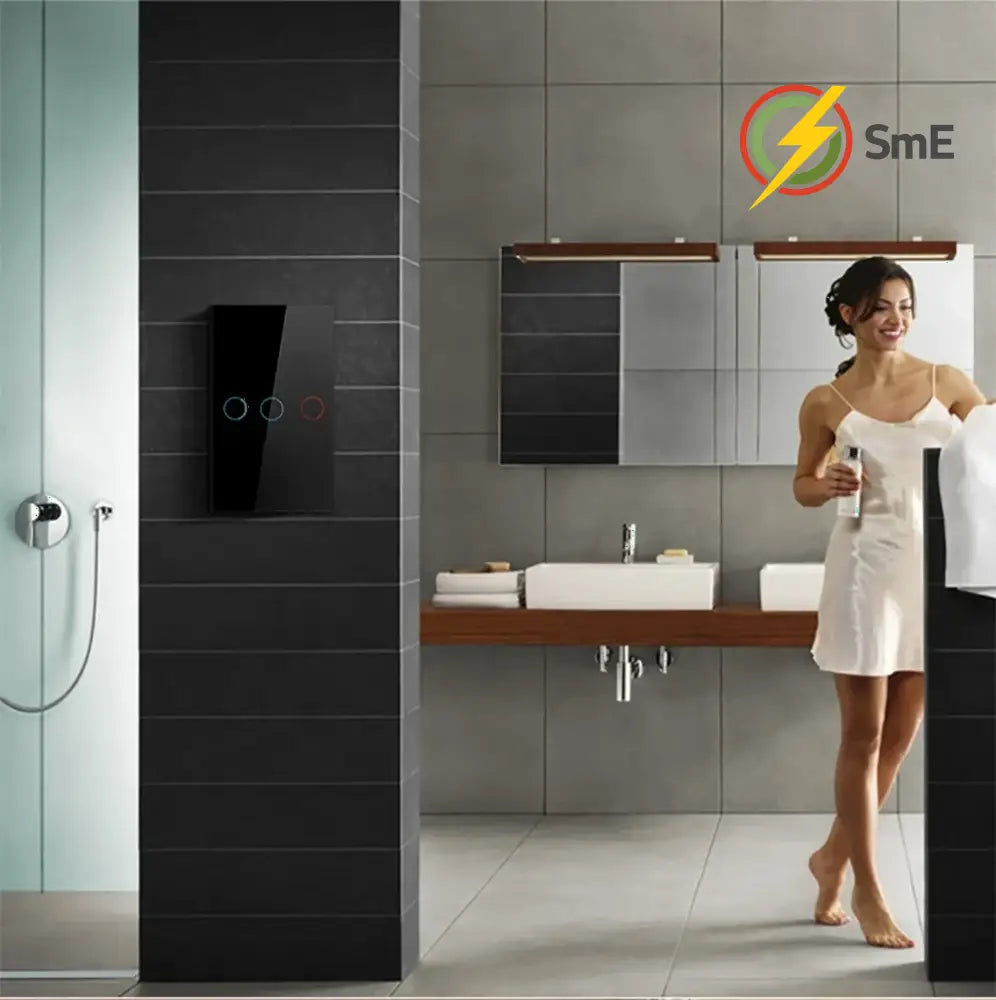 Szaoju Wall Touch Switch EU/US Standard Light Switches LED Crystal Glass Panel AC100-240V Sensor Switches 1/2/3Gang