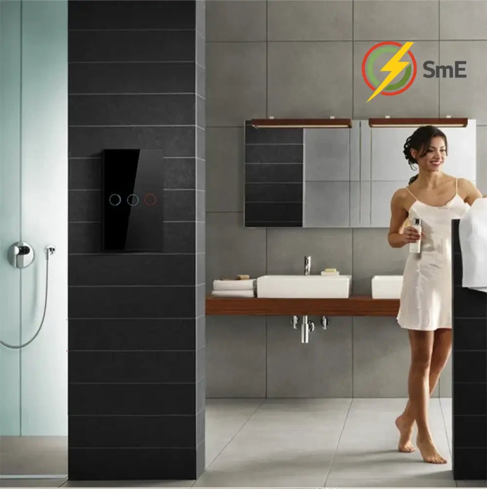 Szaoju Wall Touch Switch EU/US Standard Light Switches LED Crystal Glass Panel AC100-240V Sensor Switches 1/2/3Gang