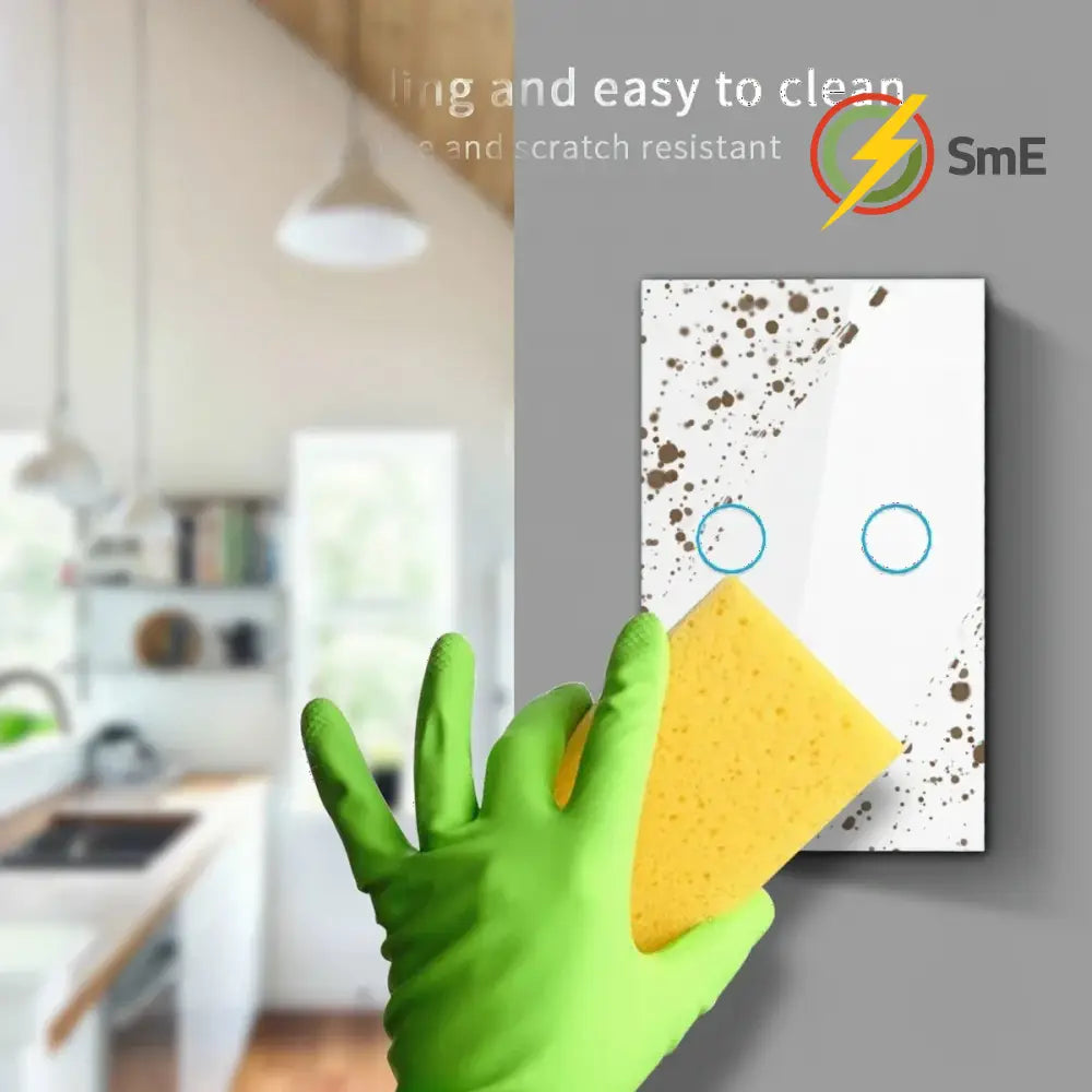 Szaoju Wall Touch Switch EU/US Standard Light Switches LED Crystal Glass Panel AC100-240V Sensor Switches 1/2/3Gang