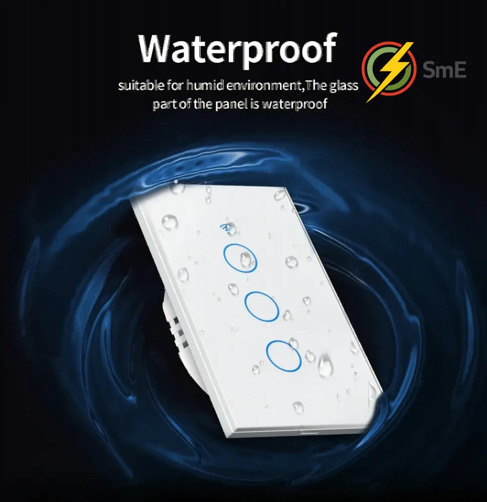 TNCE Tuya US WiFi or Zigbee Smart Wall Switch 1/2/3/4 Gang Wire Touch Sensor LED Light Switches Smart Home Alexa Google