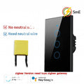 TNCE Tuya US WiFi or Zigbee Smart Wall Switch 1/2/3/4 Gang Wire Touch Sensor LED Light Switches Smart Home Alexa Google