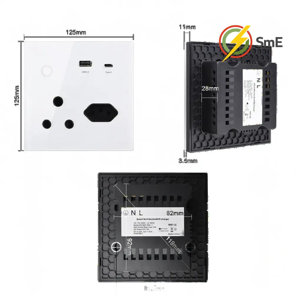 Tuya Wifi Smart South Afraic Socket