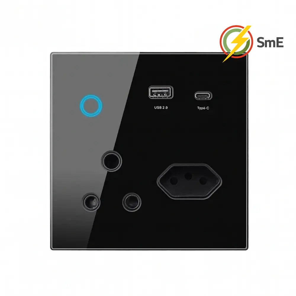 Tuya Wifi Smart South Afraic Socket - Black / South Africa