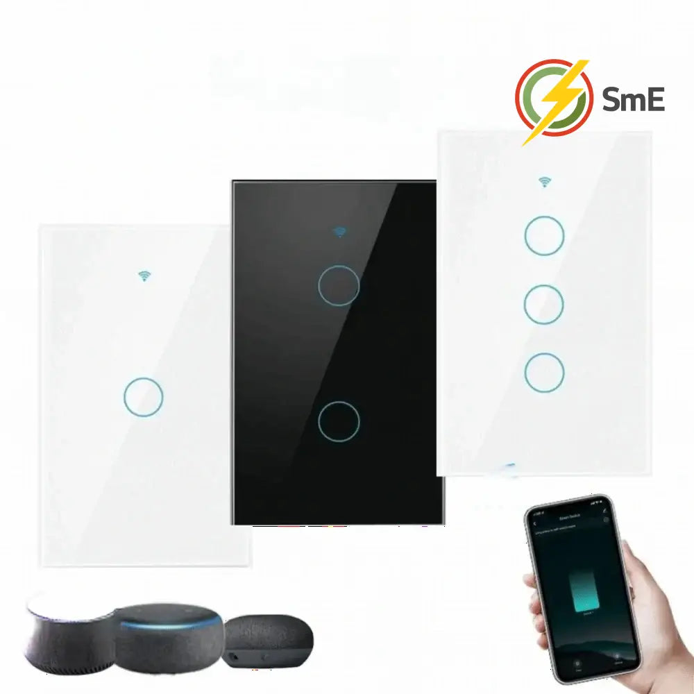 US Plug WiFi Smart Light Switch Single Open App Control Touch Sensor Switch Touch Control Remote Control Wall Switch