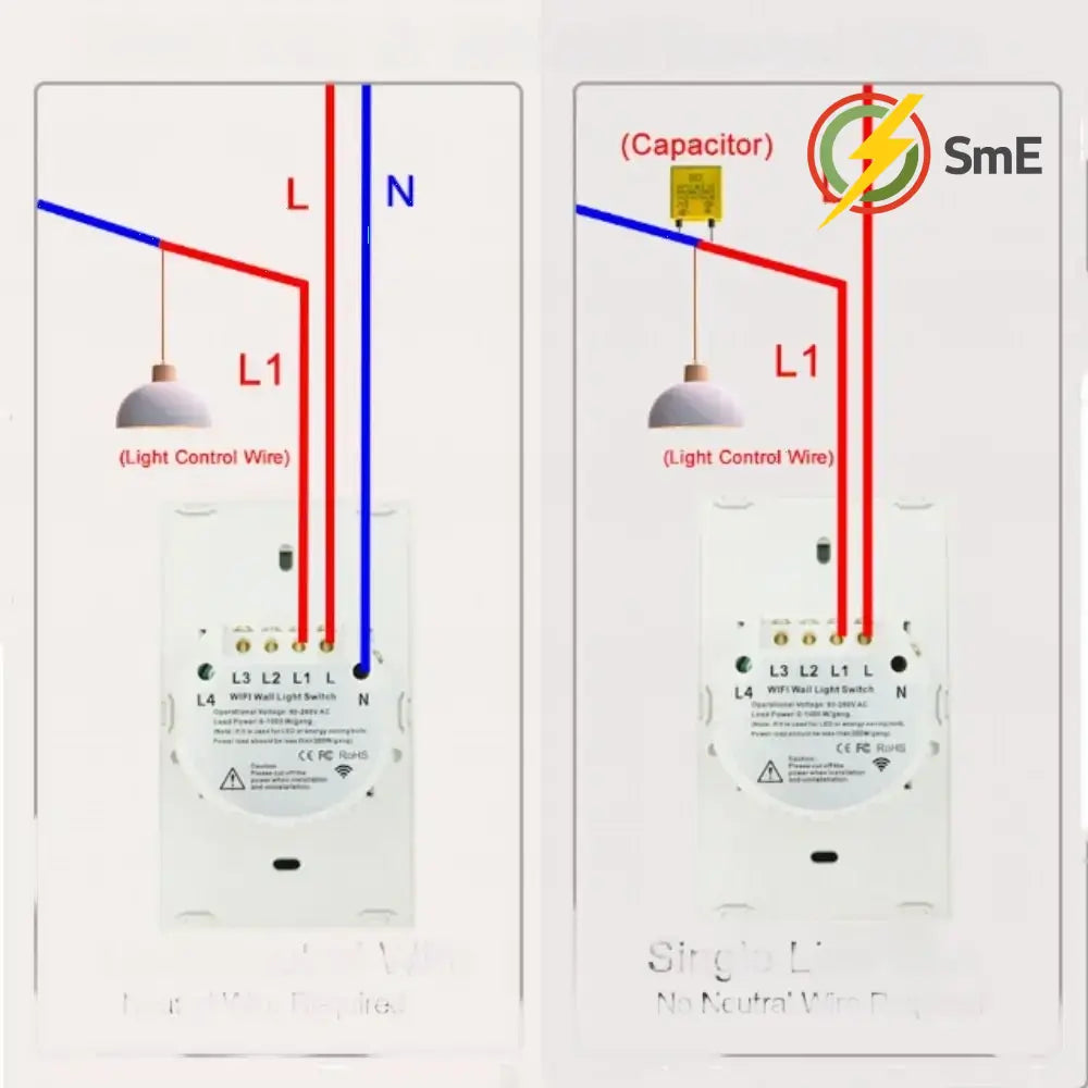US Plug WiFi Smart Light Switch Single Open App Control Touch Sensor Switch Touch Control Remote Control Wall Switch