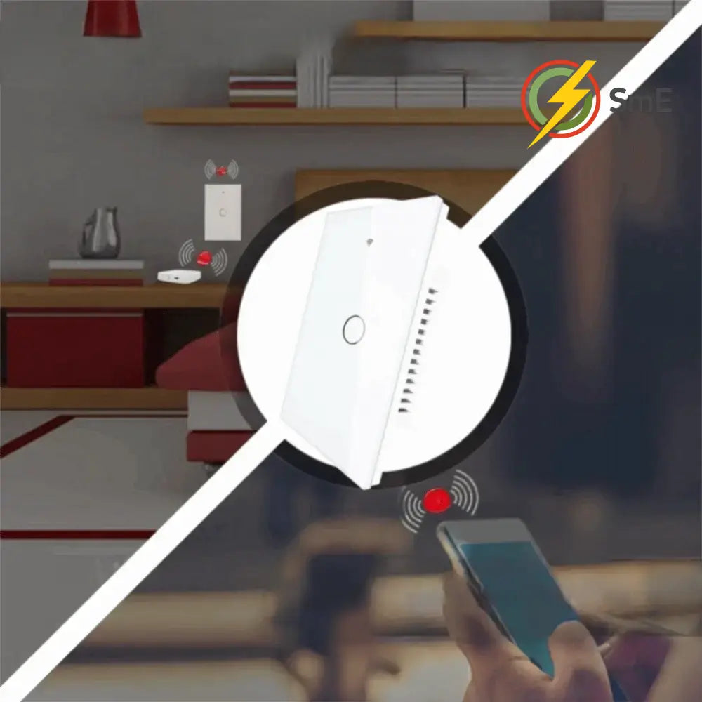 US Plug WiFi Smart Light Switch Single Open App Control Touch Sensor Switch Touch Control Remote Control Wall Switch