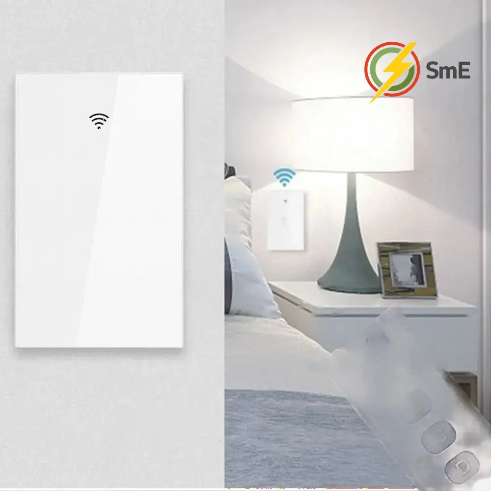 US Plug WiFi Smart Light Switch Single Open App Control Touch Sensor Switch Touch Control Remote Control Wall Switch
