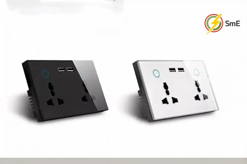 WiFi Wall Socket&USB Charger Universal Plug&UK Standard Works with Tuya Smart Home Socket Crystal Glass Panel Work With