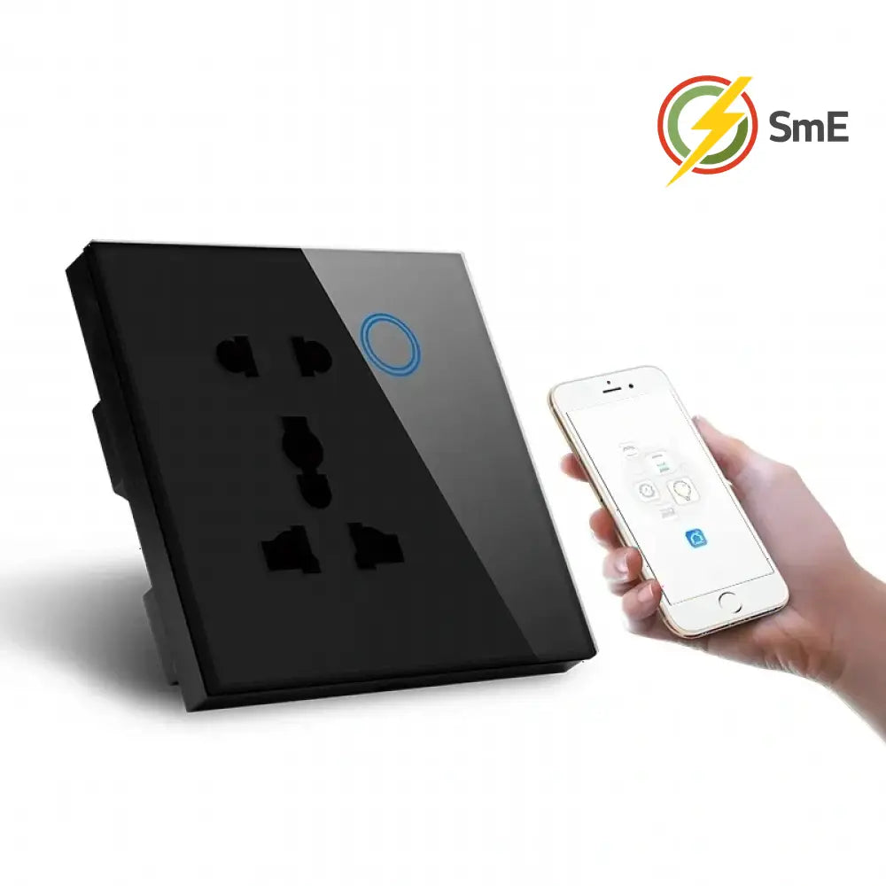 WiFi Wall Socket&USB Charger Universal Plug&UK Standard Works with Tuya Smart Home Socket Crystal Glass Panel Work With