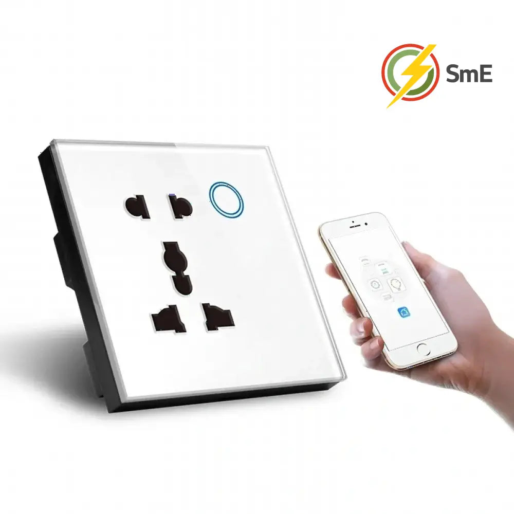 WiFi Wall Socket&USB Charger Universal Plug&UK Standard Works with Tuya Smart Home Socket Crystal Glass Panel Work With